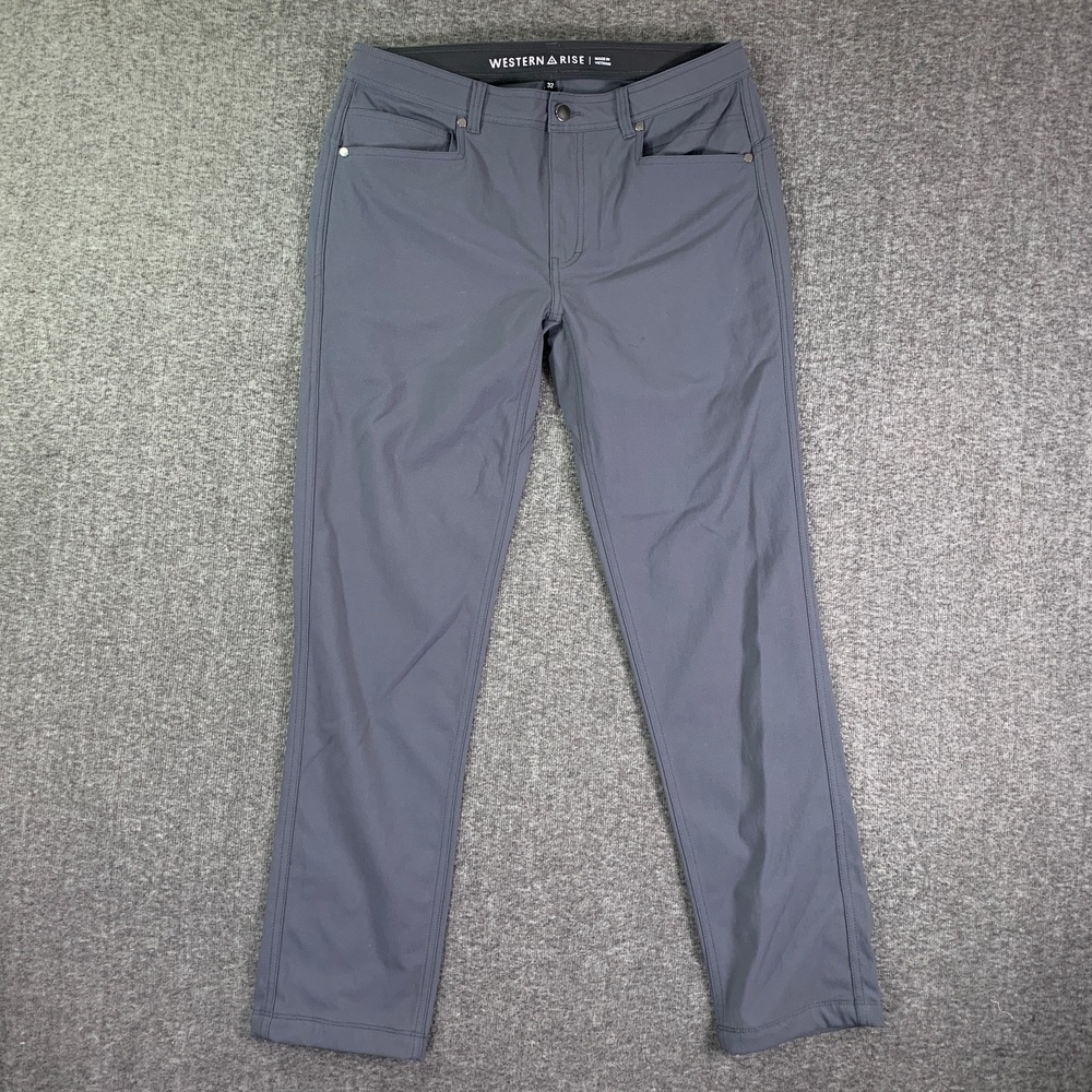Western Rise Pants Men 32x31 Gray Performance Stretch Trousers Tech